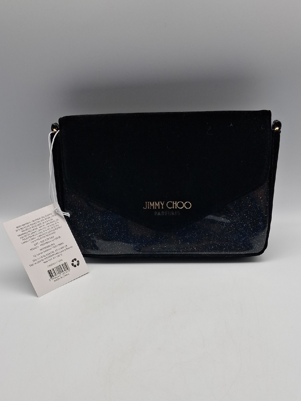 Jimmy Choo Black Velvet & Glitter Evening Crossbody
